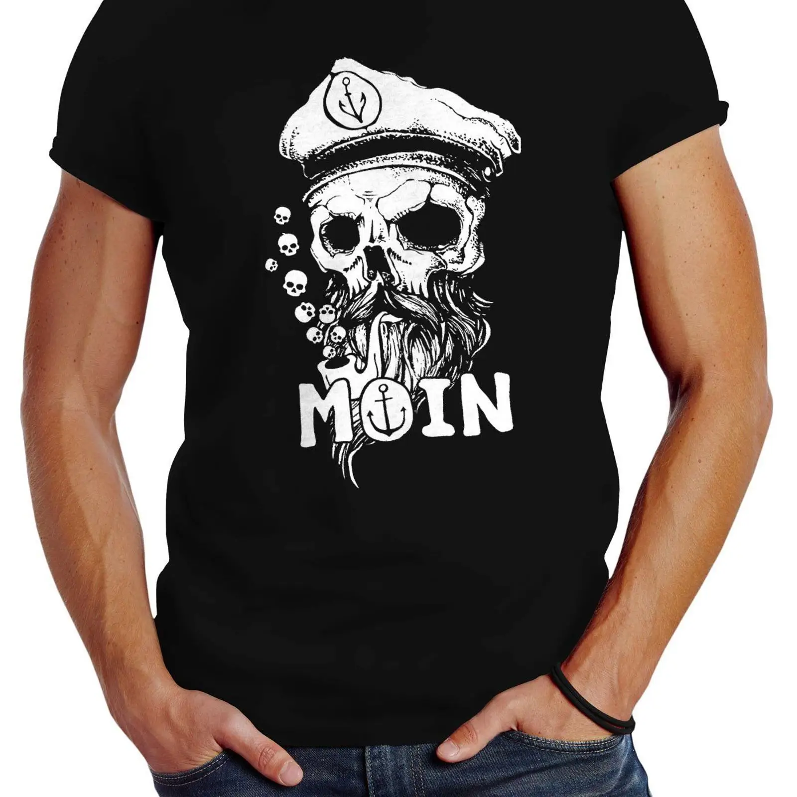 Vintage Fashion Hamburg - ネバーレスプリントTシャツ メンズ モイン カプテン トートンコップフ アンカー