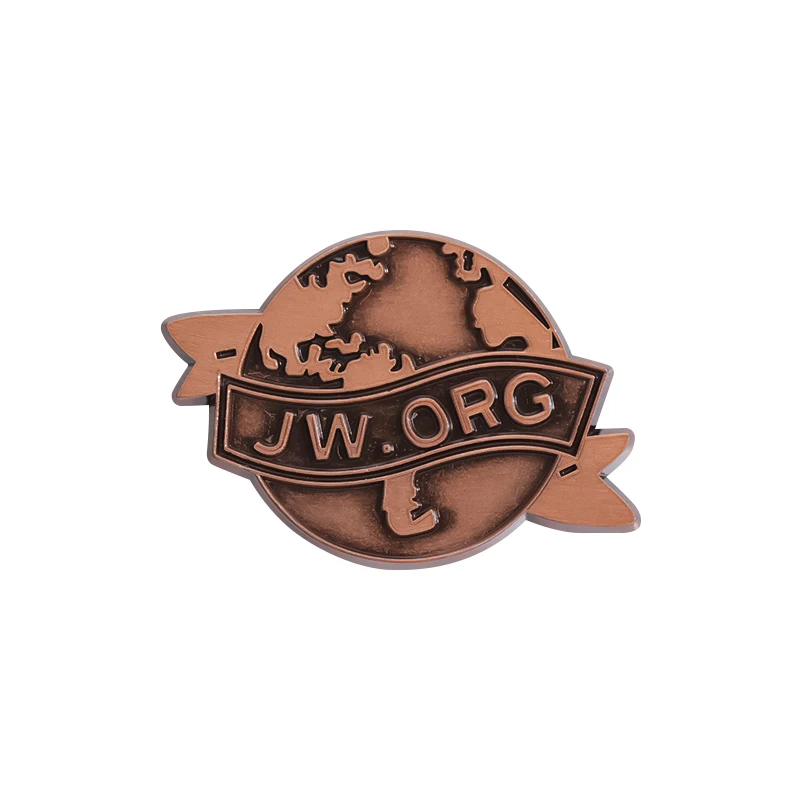 Vintage Fashion Org - レトロ地球ブローチ JW.ORG エナメルピンカスタムヴィンテージクリスチャン信仰アイコンブローチバックパックラペルバッジジュエリーギフト友人へ