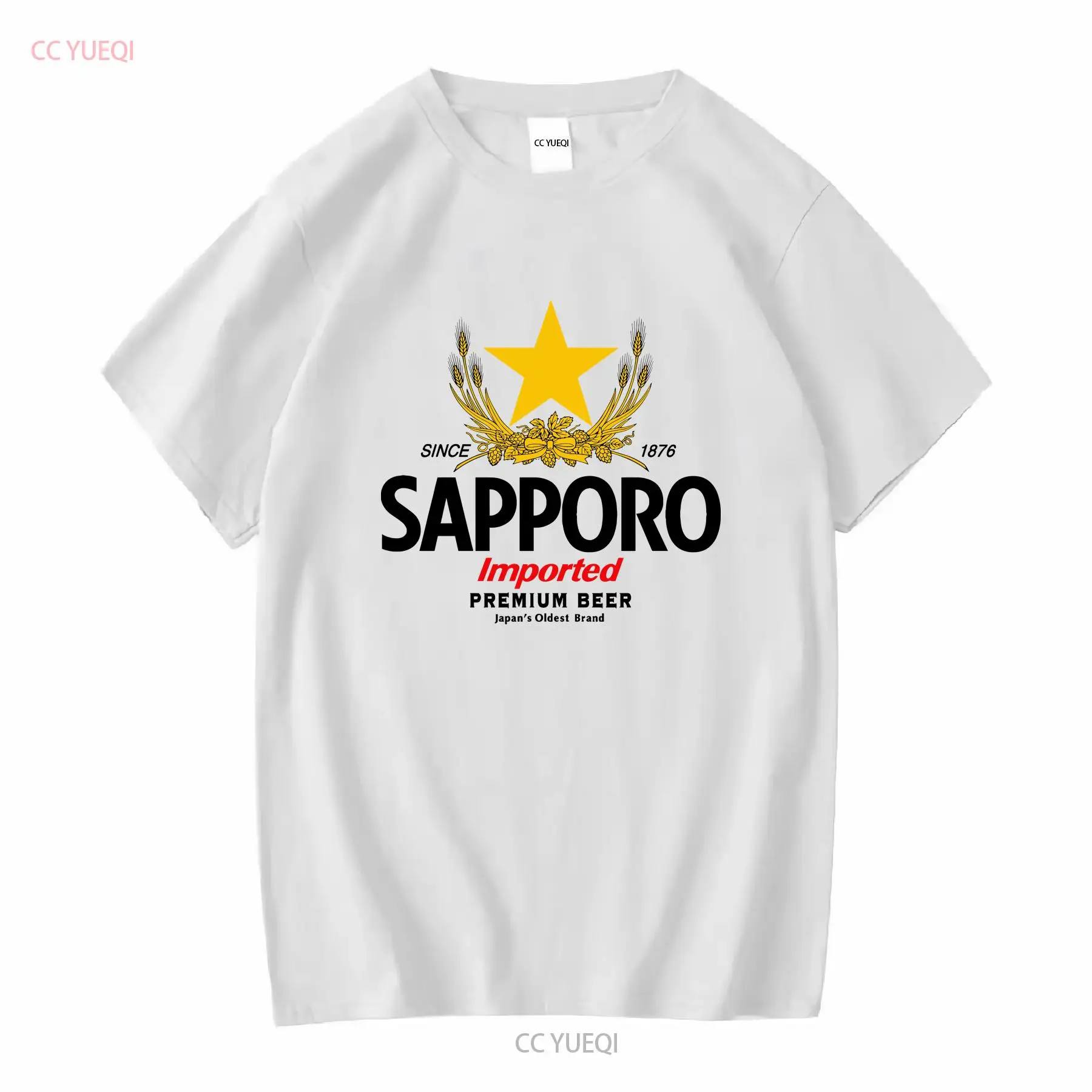 Vintage Fashion Japan - サッポロ醸造所日本のビール Tシャツ長袖または半袖ヴィンテージウォッシュスタイリッシュなソフトグラフィックトップ日常着ファッション