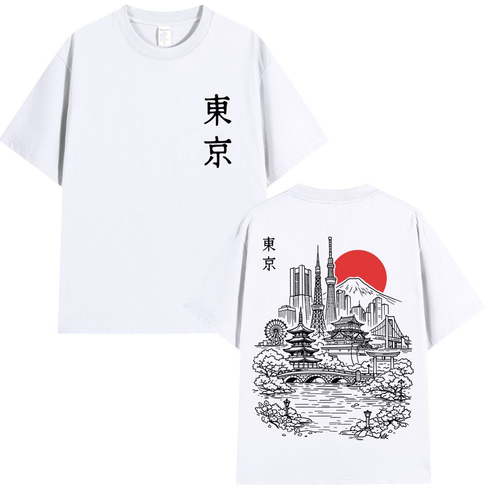 日本の東京スタイル桜旅行グラフィック Tシャツ男性女性ファッ - Vintage Fashion In Tokyo のレビューと価格