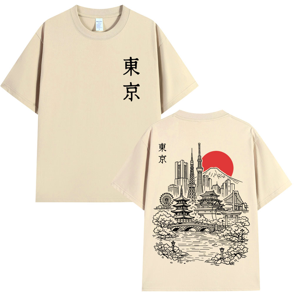 日本の東京スタイル桜旅行グラフィック Tシャツ男性女性ファッ - Vintage Fashion In Tokyo のレビューと価格