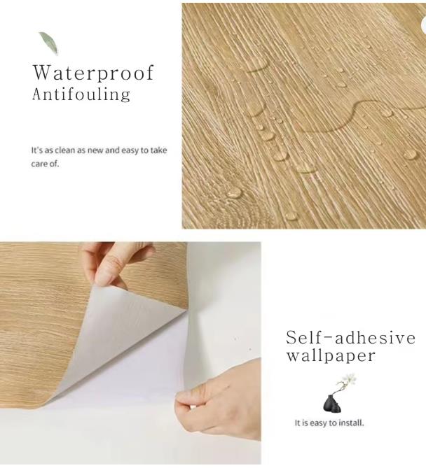 PVC 防水自己粘着壁紙壁ロール状家具キャビネットビニール装 - Vintage Fashion Wallpaper のレビューと価格