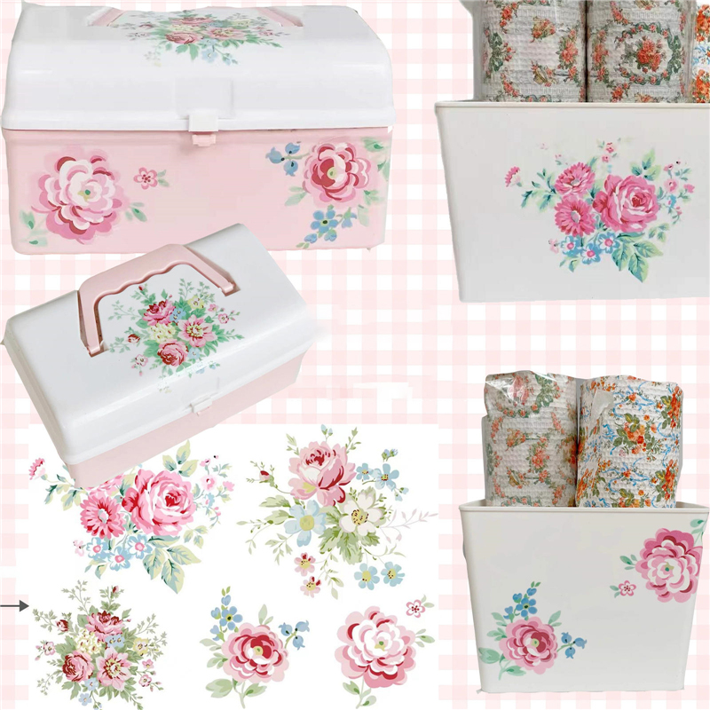 ヴィンテージのバラのバスケットのステッカー,谷のスライド,D - Vintage Fashion Wallpaper のレビューと価格