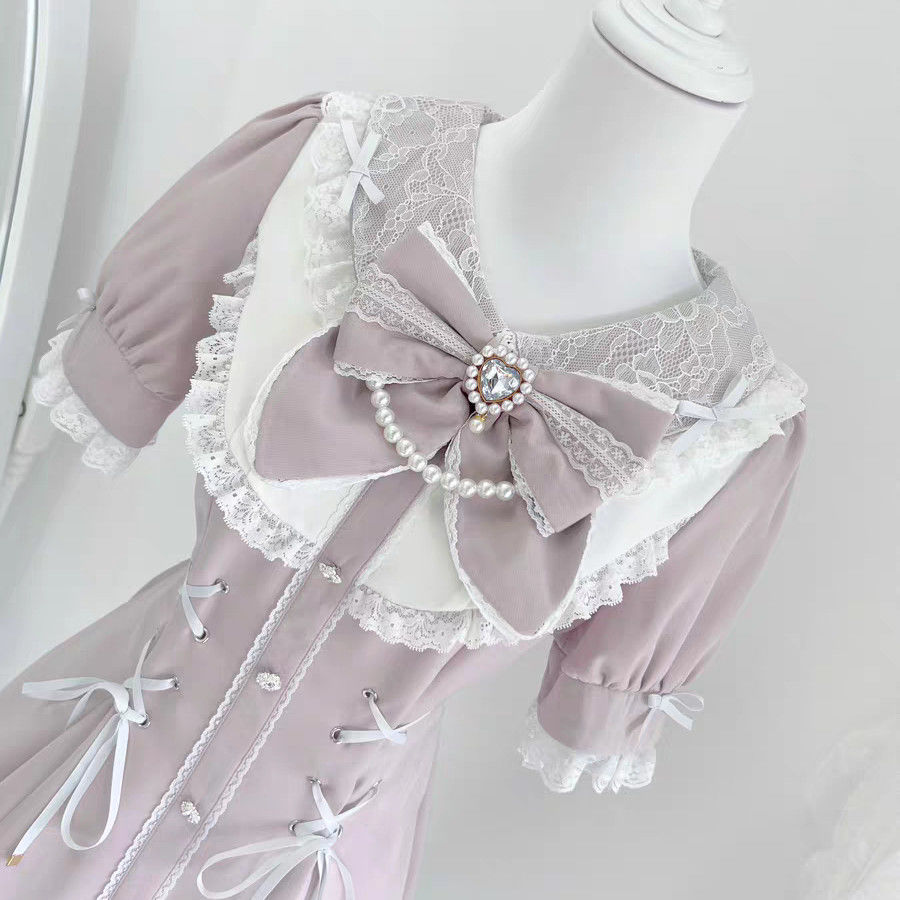 和風ロリータ甘いドレスセット2026新作ヴィンテージチェック - Vintage Fashion Japan のレビューと価格