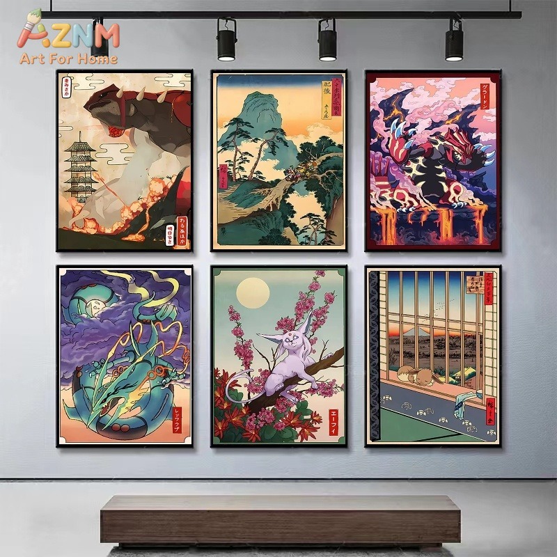 AZNM 浮世絵風ポケモン グラードン クイオグレ エスペオ - Vintage Fashion Japan のレビューと価格