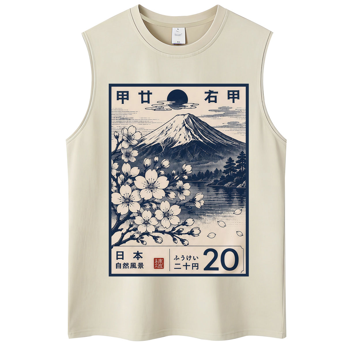 日本風東京タイガー桜柄ウォッシュドタンクトップ メンズ レデ - Vintage Fashion In Tokyo のレビューと価格