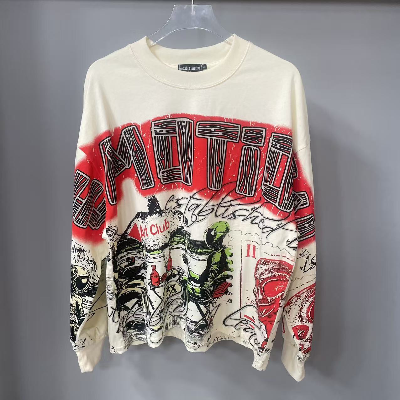 高品質デザイナー MIXED-EMOTION 長袖Tシャツ  - Vintage Fashion Prints のレビューと価格