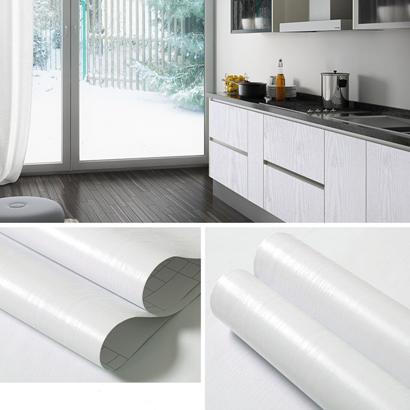 純白の木目自己粘着壁紙クローゼット防水 PVC ビニール寝室 - Vintage Fashion Wallpaper のレビューと価格