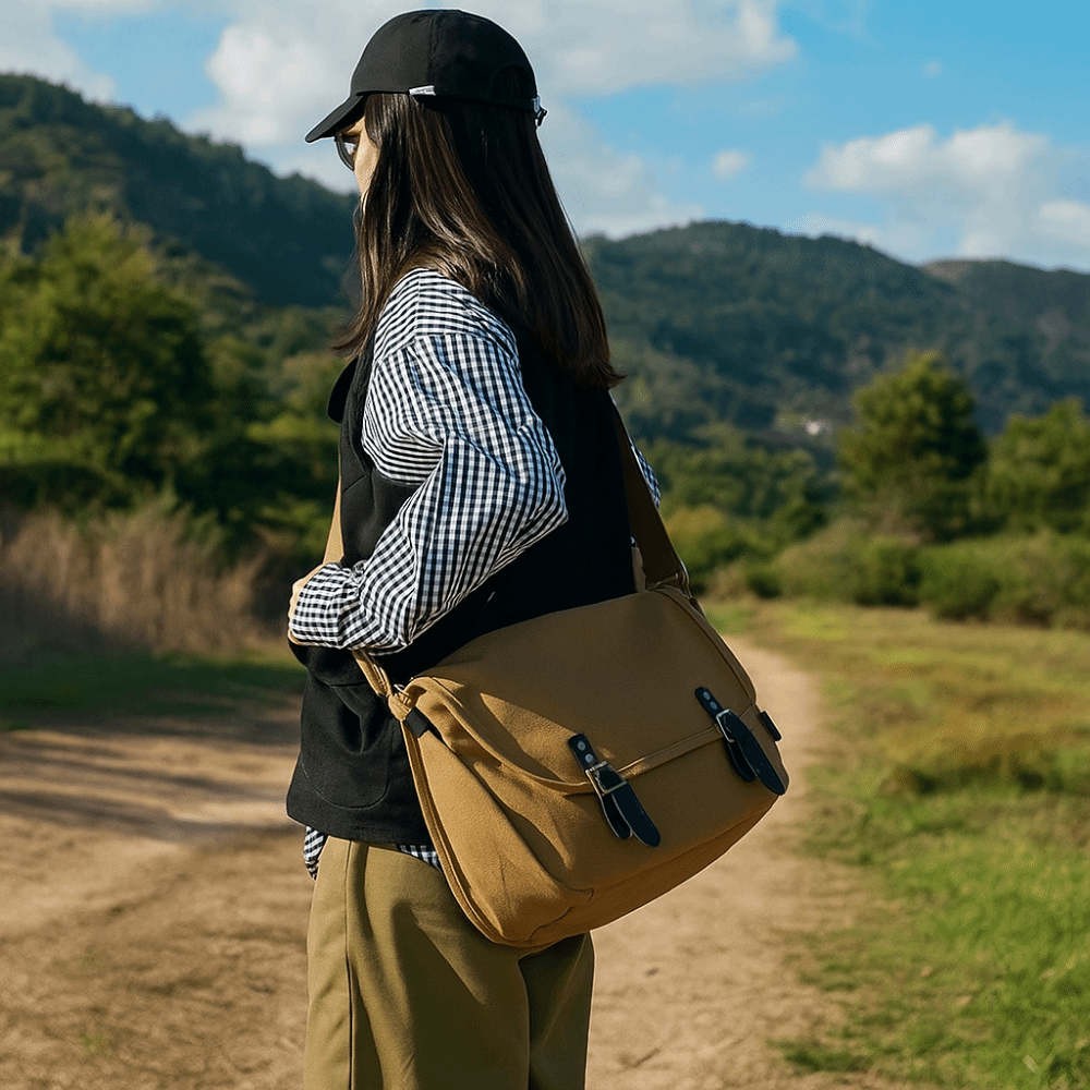 カップルスタイルヴィンテージショルダーバッグ和風大容量キャン - Vintage Fashion Japan のレビューと価格