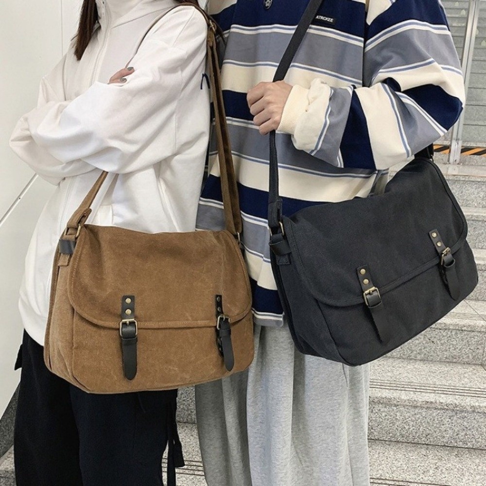 カップルスタイルヴィンテージショルダーバッグ和風大容量キャン - Vintage Fashion Japan のレビューと価格