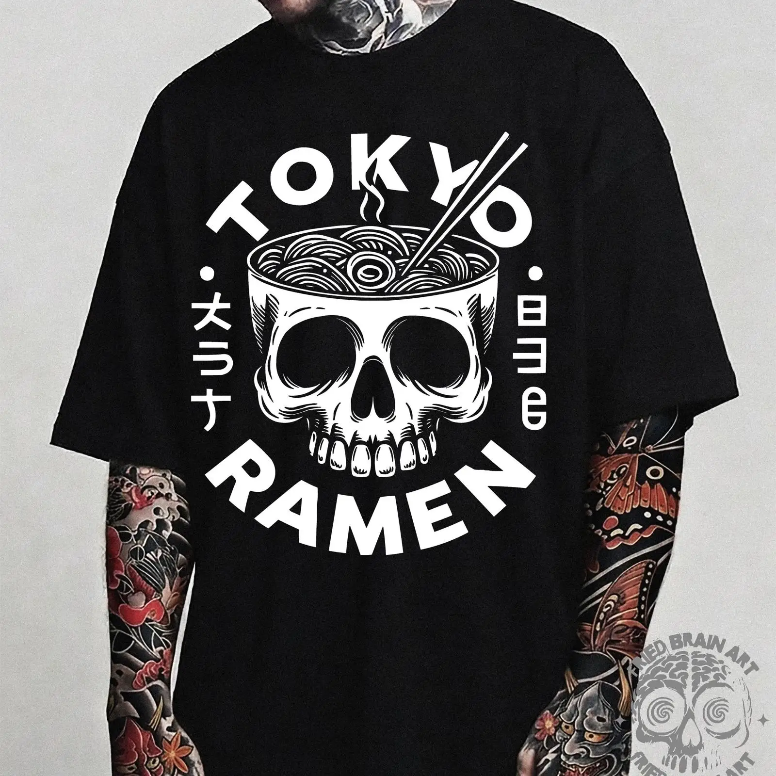 東京スカルラーメン Tシャツ 日本の食好き向け ヴィンテージ - Vintage Fashion In Tokyo のレビューと価格