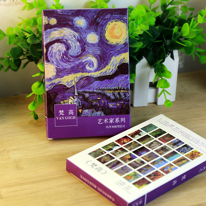 ヴァンゴッホ油絵ポストカード、ヴィンテージグリーティングカー - Vintage Fashion Magazine のレビューと価格